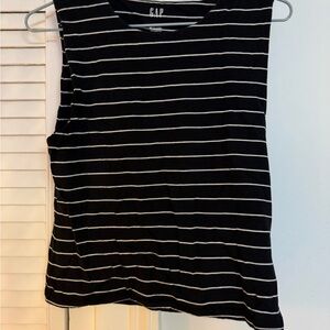 GAP Women's Black and White Striped tank top